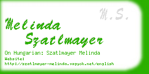 melinda szatlmayer business card